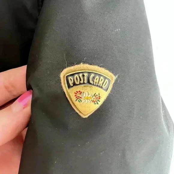 Postcard Black Winter Jacket With Hood Ski Snowboard Jacket Coat Size 4 - Picture 10 of 14